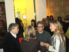 D.A. Pennebaker and Chris Hegedus speak with Ross Kauffman and Katy Chevigny at the E-Team reception